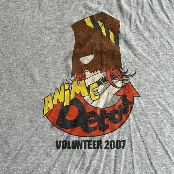 Vintage Anime Detour Volunteer T-Shirt 2007 Gray Jerzees Large Rare Graphic Tee - Picture 3 of 6